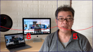 自分の写る大きさと位置