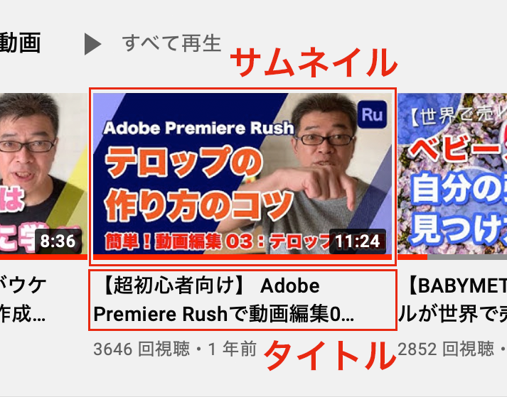 サムネイルとタイトル