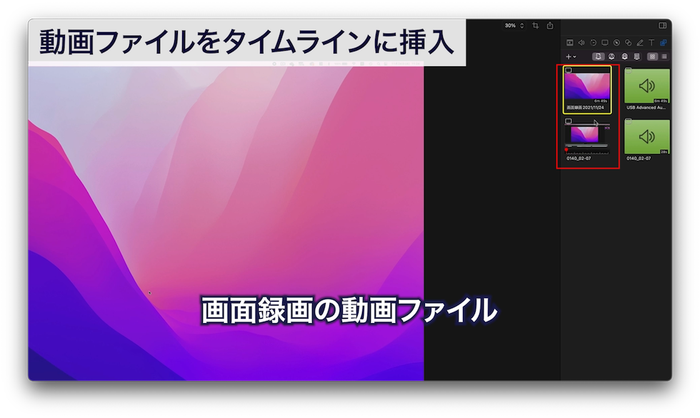 画面収録の動画ファイル